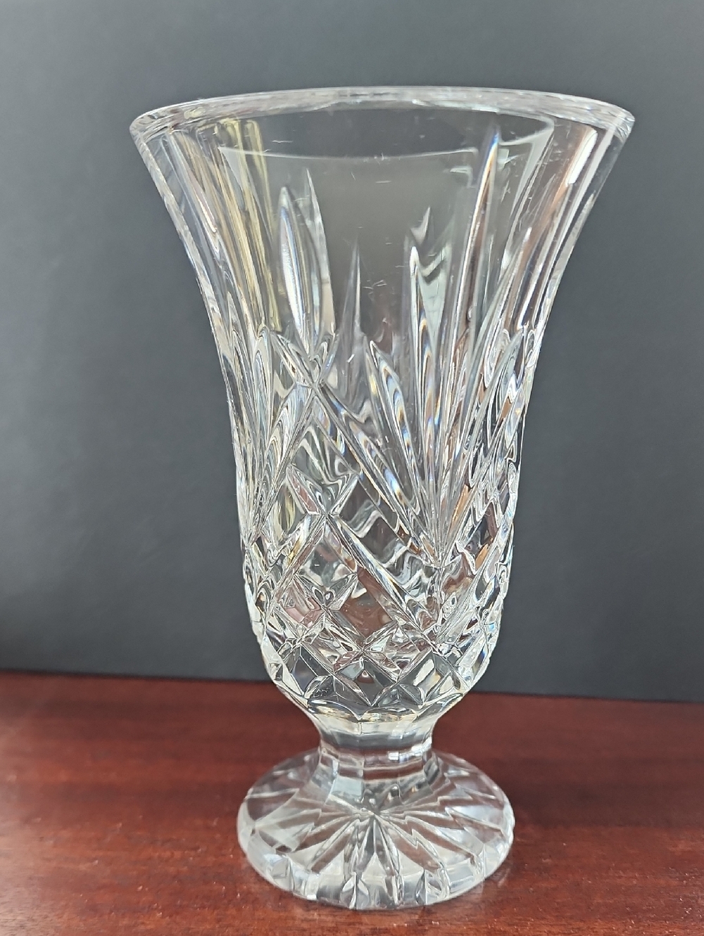 VTG Wedgewood Crystal Pedestal Vase